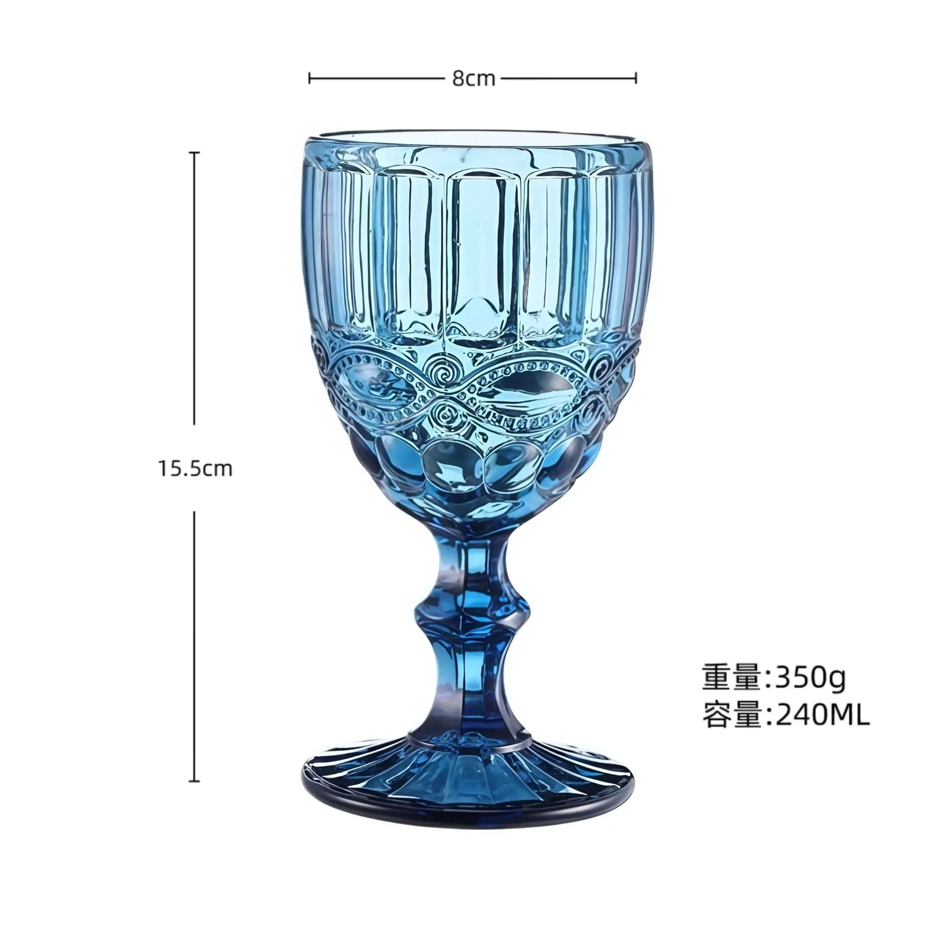 Verre a vin retro relief en verre epais
