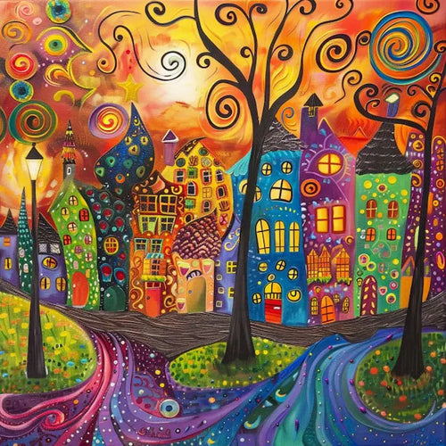 peinture par numéros paysage avec cadre pour décoration maison