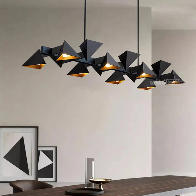 Lustre design moderne en métal noir décoratif intérieur - vue 2 sur 9