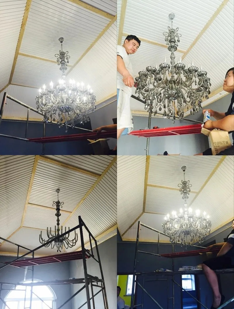 lustre en cristal pour éclairage moderne et élégant - vue 5 sur 15