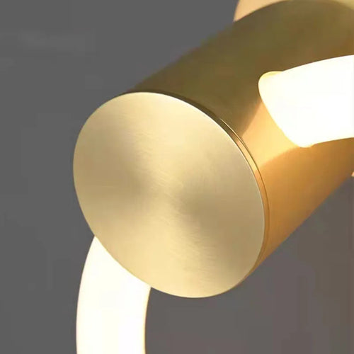 applique murale led moderne en laiton anneau acrylique 3 couleurs gradable