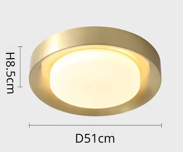 plafonnier led moderne en laiton décoration intérieure lumière design luxe - vue 8 sur 8