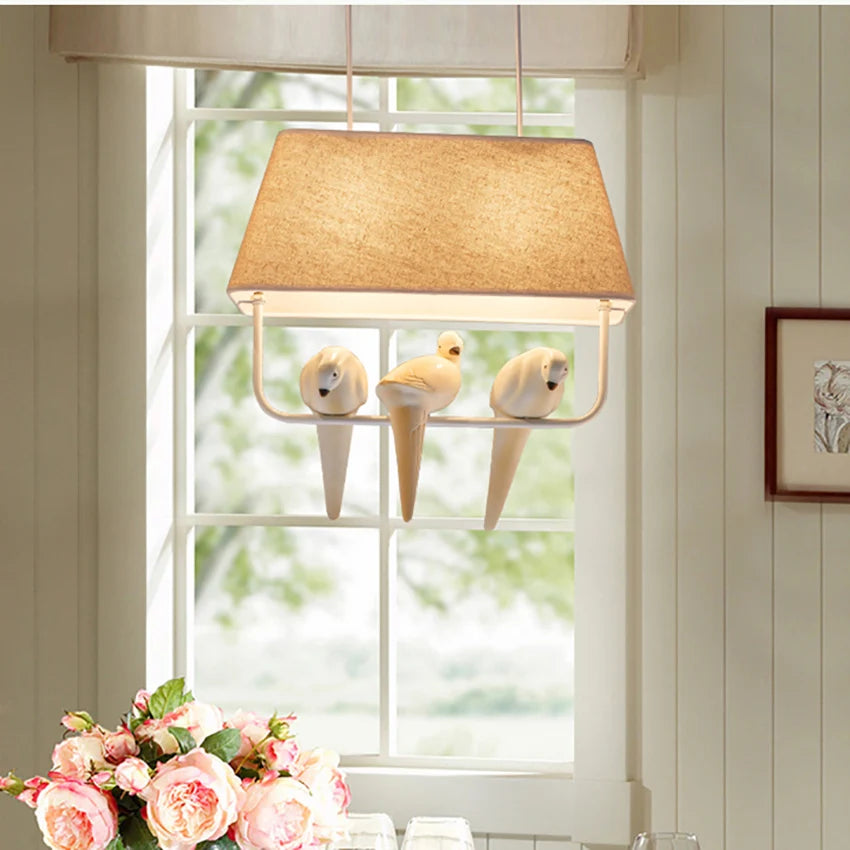lustre style japonais simple avec suspension oiseau - vue 4 sur 10