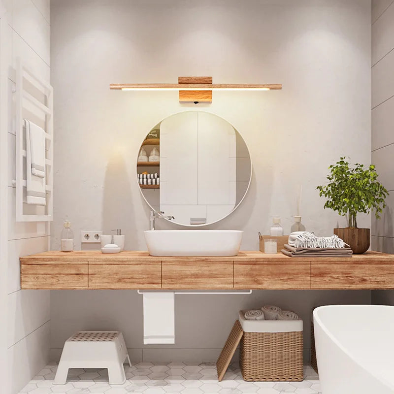 Applique murale led en bois massif avec interrupteur moderne - vue 5 sur 7