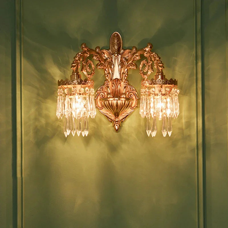 applique murale classique luminaire décoratif en cristal pour intérieur - vue 2 sur 8