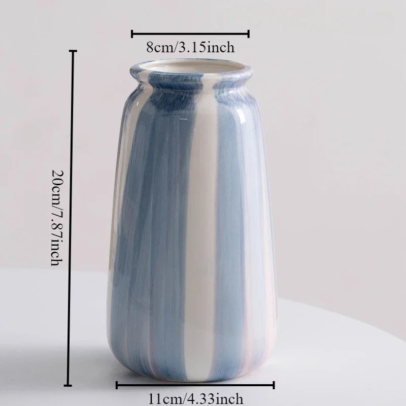 vase en céramique peint à la main pour fleurs séchées et fraîches - vue 12 sur 12