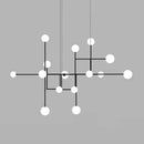 Nouvelles LED lustres hôtel Hall Foyer salle à manger lampe suspendue or noir métal éclairage moderne 15 verre blanc G9 ampoule Art déco