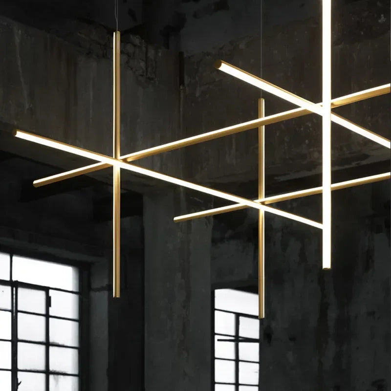 lustre tubulaire design italien suspension à led décorative - vue 6 sur 15