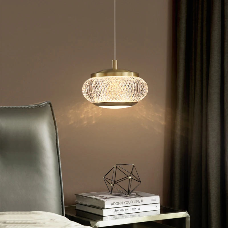 Lustre nordique ovale en cristal LED - vue 7 sur 21