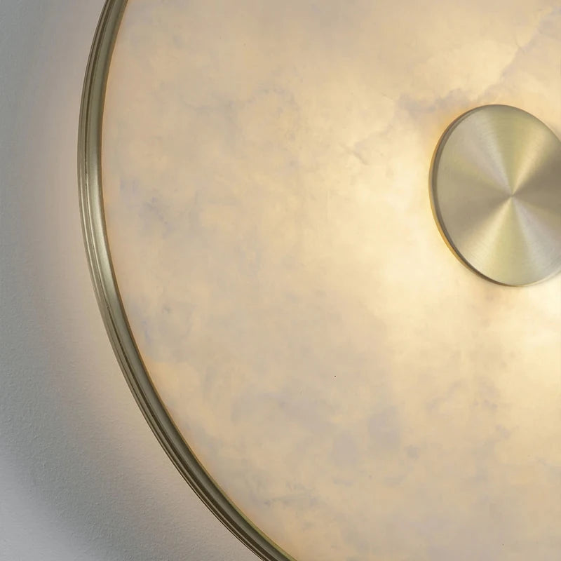applique murale en marbre naturel espagnol éclairage luxe cuivre design créatif - vue 6 sur 7