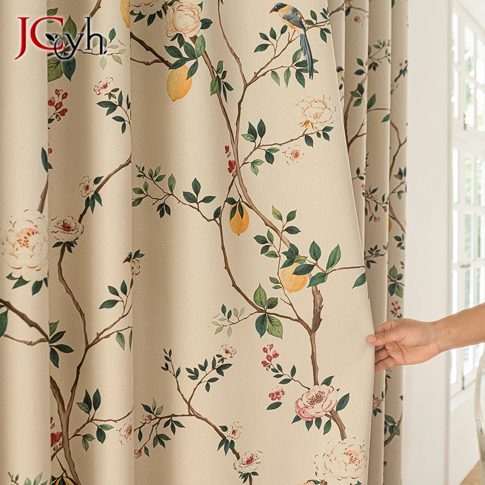Rideau occultant motif plantes élégant chambre fille salon
