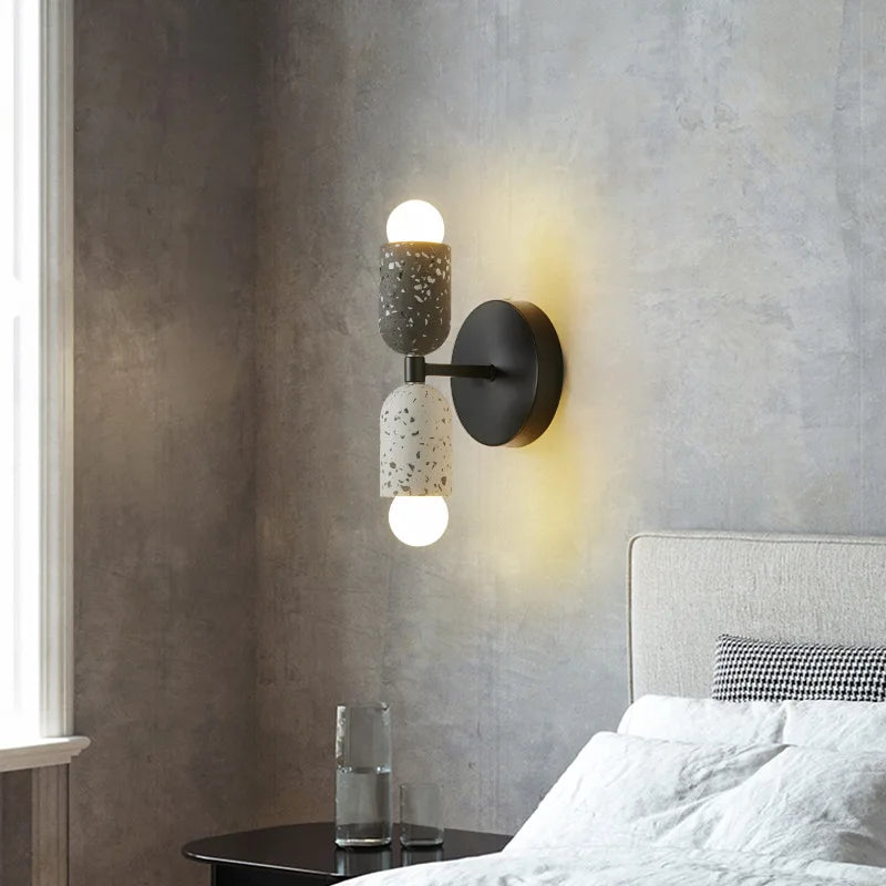 applique murale japonaise en ciment à double tête led - vue 7 sur 8