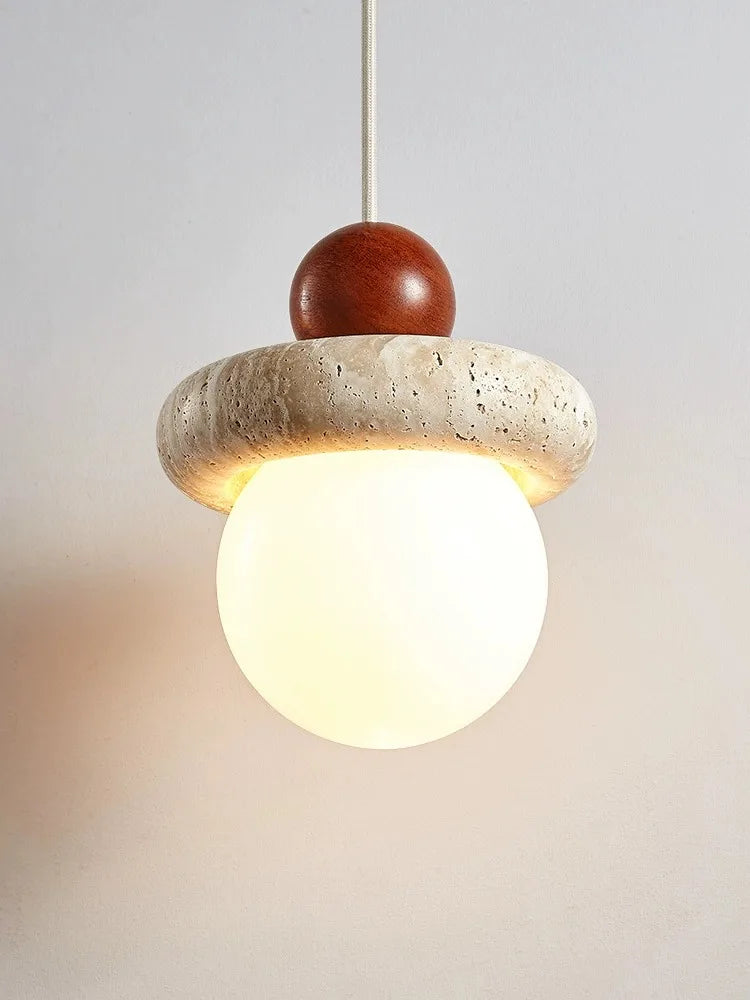 Suspension Led Style crème chambre chevet médiévale Memphis chambre d'enfant fil suspendu petite pierre claire bois