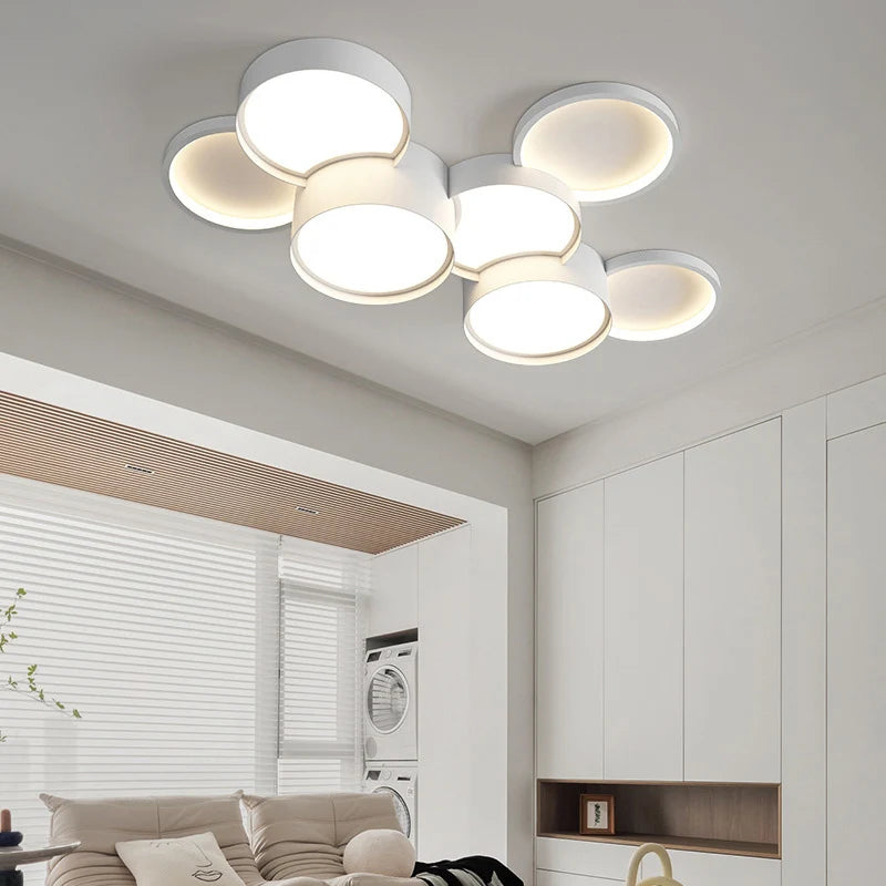 Moderne Smart Led Dimmable Lustre salon blanc plafond Lustre lampe Lustre Led Luminarias lampes Led montées irrégulières - vue 5 sur 12