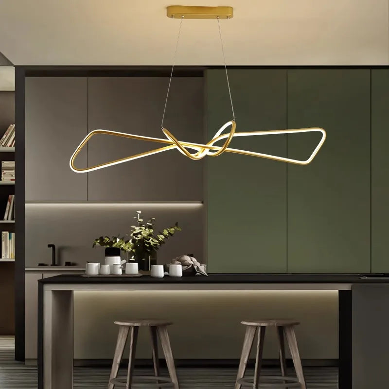 lustre moderne à led pour éclairage intérieur suspendu - vue 4 sur 8