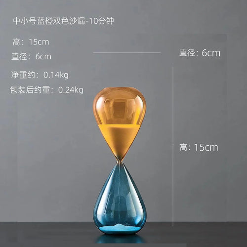 décoration sablier créative en verre pour intérieur élégant
