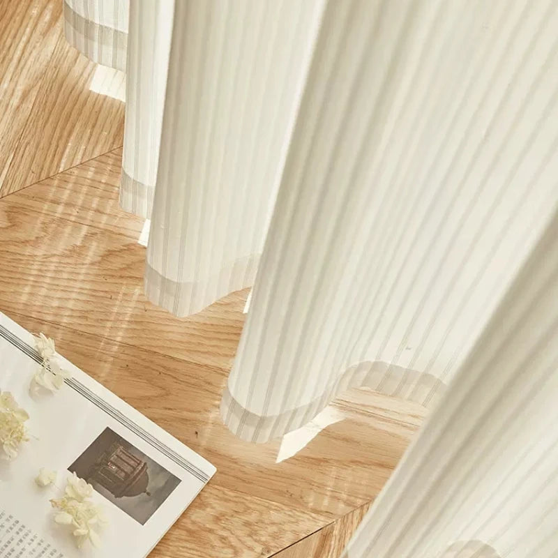 Voilage japonais plissé motif géométrique pour salon chambre