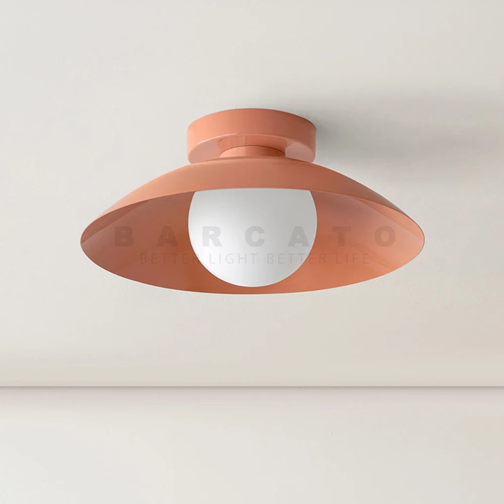 Plafonniers nordiques chambre d'enfants abat-jour en métal coloré 110V 220V Beige rouge G9 lampe moderne pour couloir allée intérieur créatif