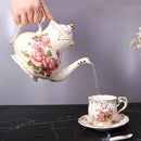 theiere ceramique avec soucoupe style elegant tea time