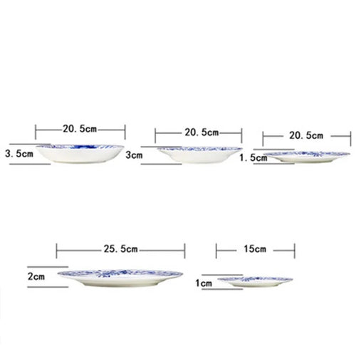 Assiettes porcelaine jingdezhen motif floral poisson 15 30
