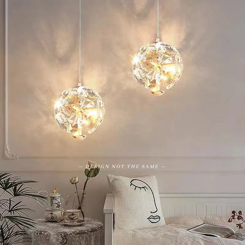 suspension cristal pissenlit avec télécommande et gradation