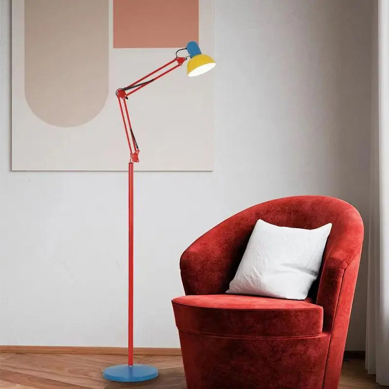 lampe de sol télescopique à bras long art décoratif rotative - vue 3 sur 8