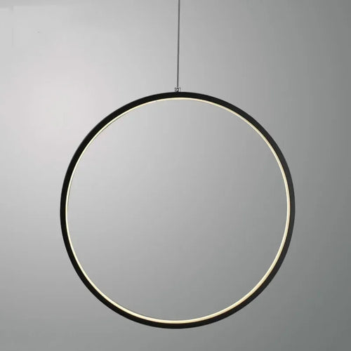 Suspension LED minimalistes lumière anneau rond cercle lustre maison pour salon éclairage intérieur lustre noir luminaires