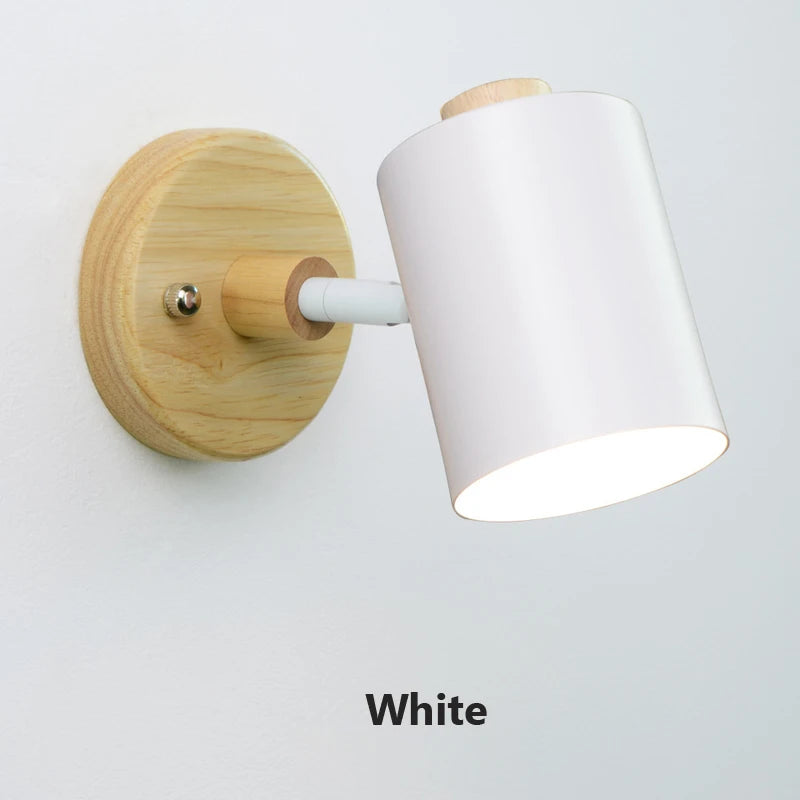 Applique murale nordique lampe de chevet avec interrupteur prise ue/UL Macaron Gu10 Lustre applique étude chambre moderne décor luminaire - vue 4 sur 12