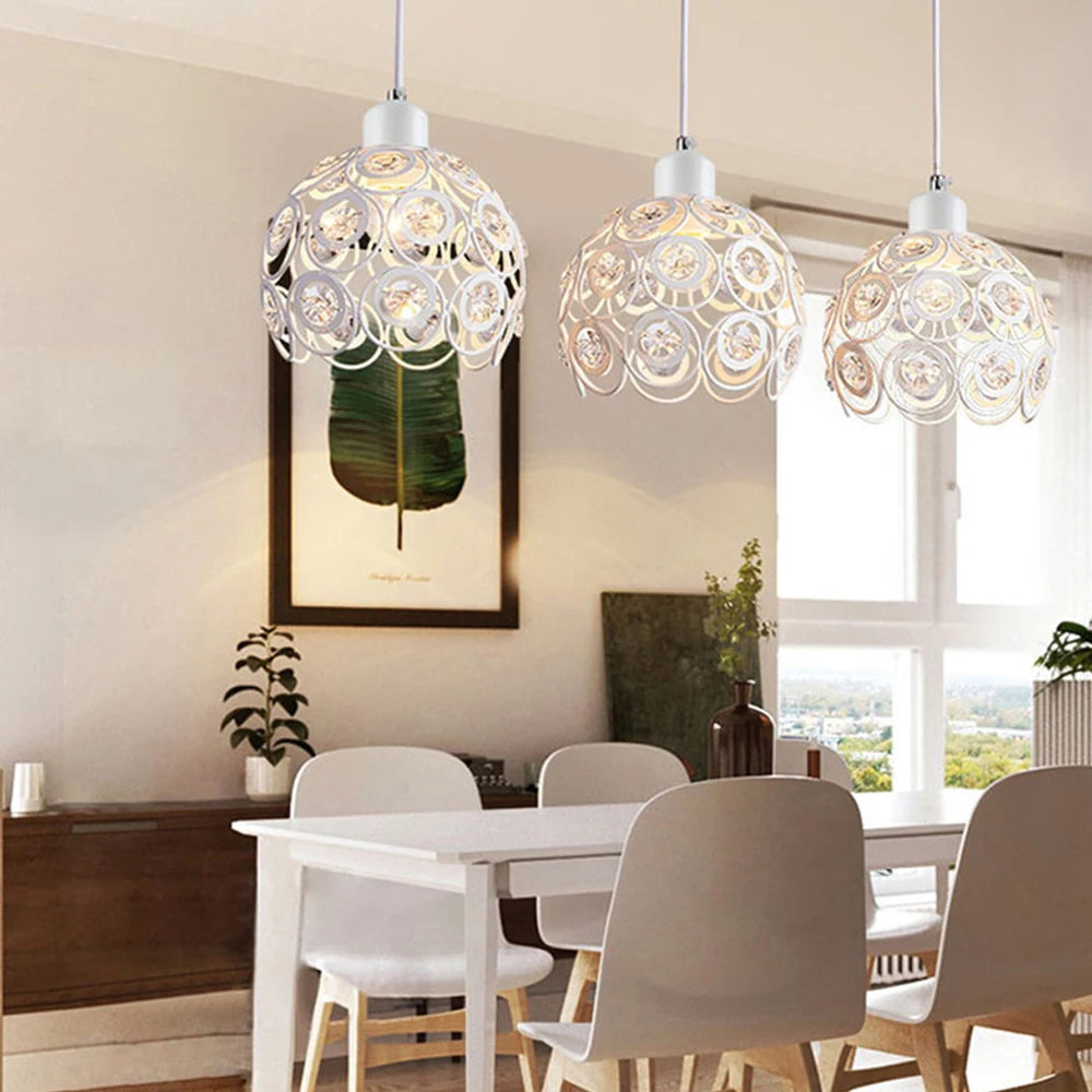 Suspension boule avec cristal ronds - vue 7 sur 8