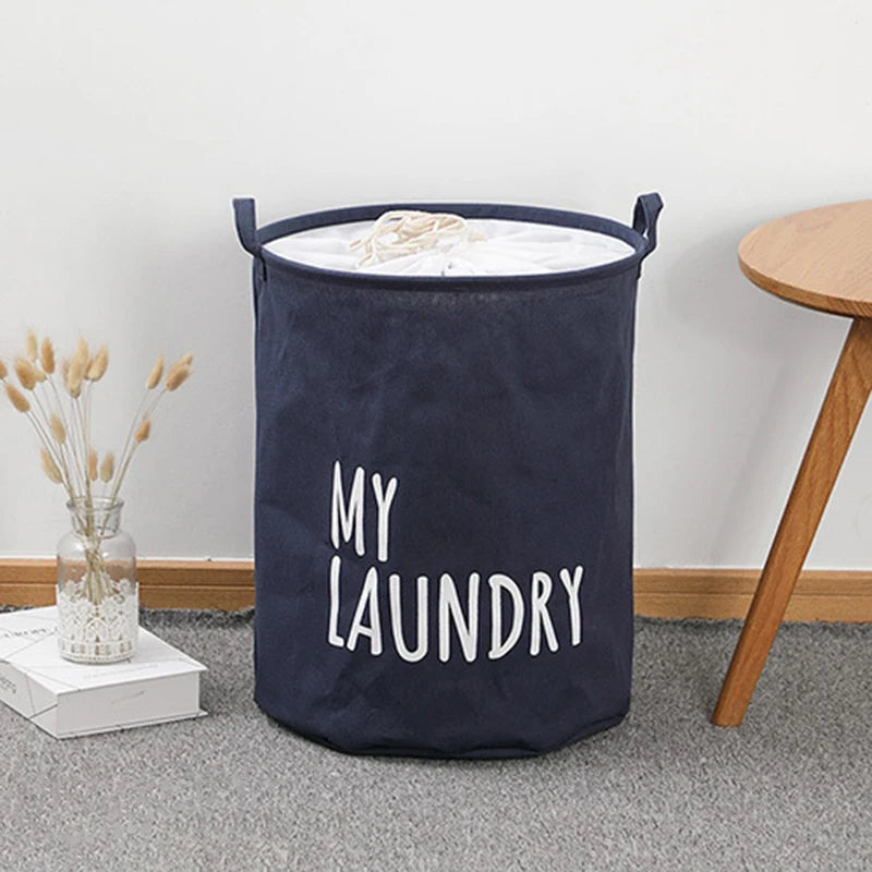 panier à linge pliable en lin et coton imperméable grande capacité - vue 7 sur 8