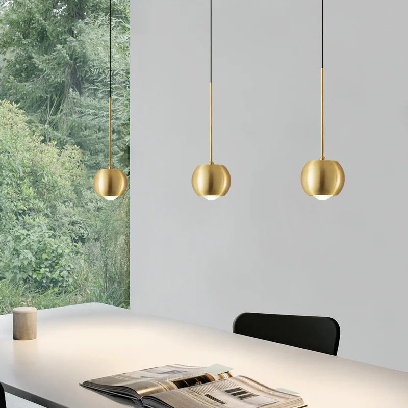 lustre en cuivre simple projecteur suspendu atmosphère lumineuse