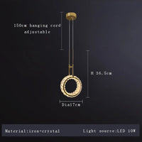applique murale led ronde moderne en cristal de luxe