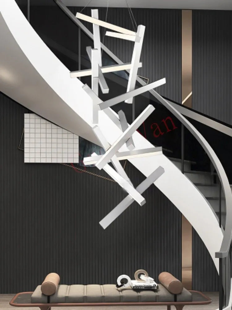 suspension moderne minimaliste métal rectangle créatif luxe - vue 5 sur 9