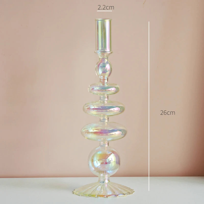 bougeoir en verre décoration nordique pour mariage et fleurs - vue 13 sur 22