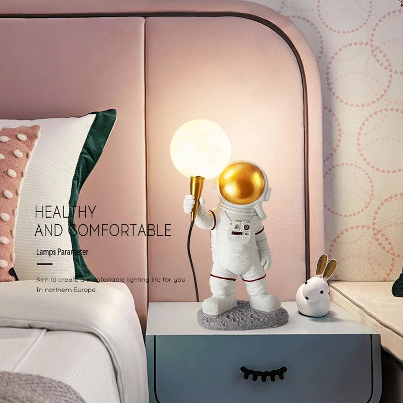 Nordique LED personnalité astronaute lune applique chambre d'enfants cuisine salle à manger chambre étude balcon allée lampe décoration - vue 4 sur 10