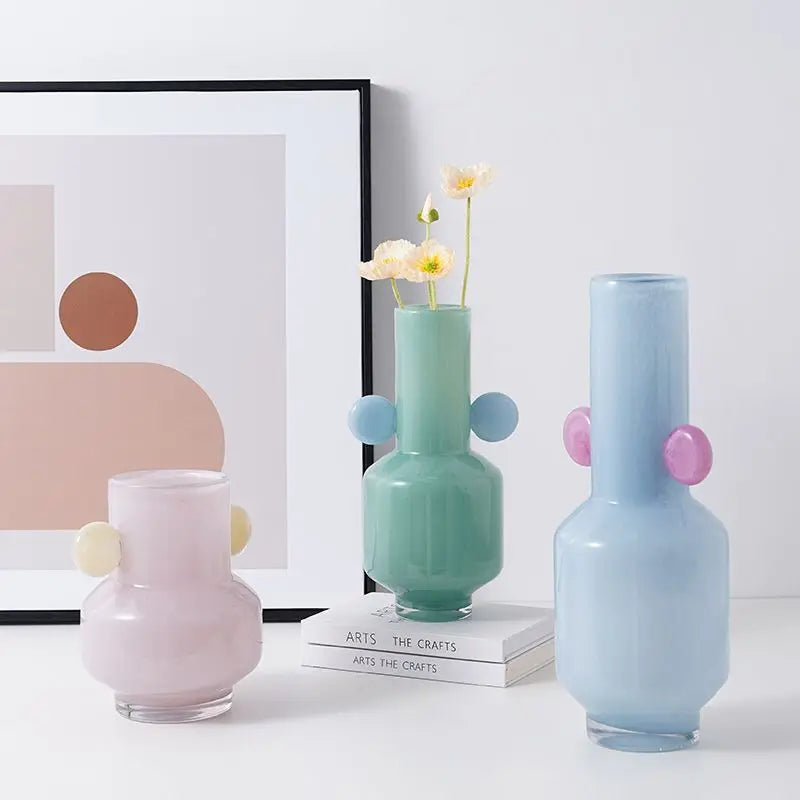 vase en vitrail fleur de dessin animé avec oreilles décoratif - vue 4 sur 9