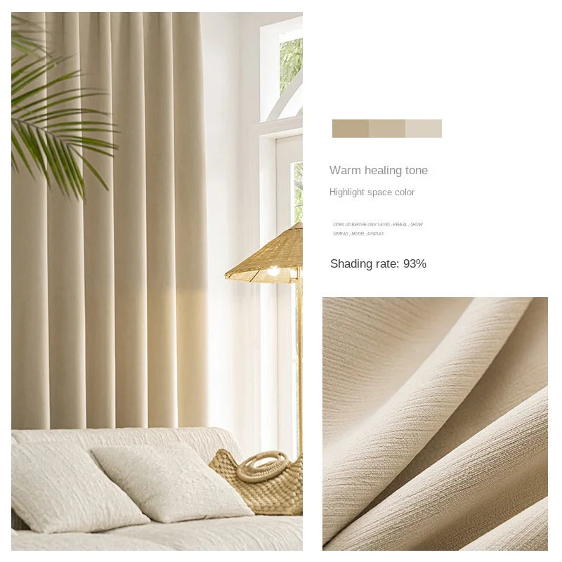 Rideau occultant moderne plissé pour grande fenêtre salon