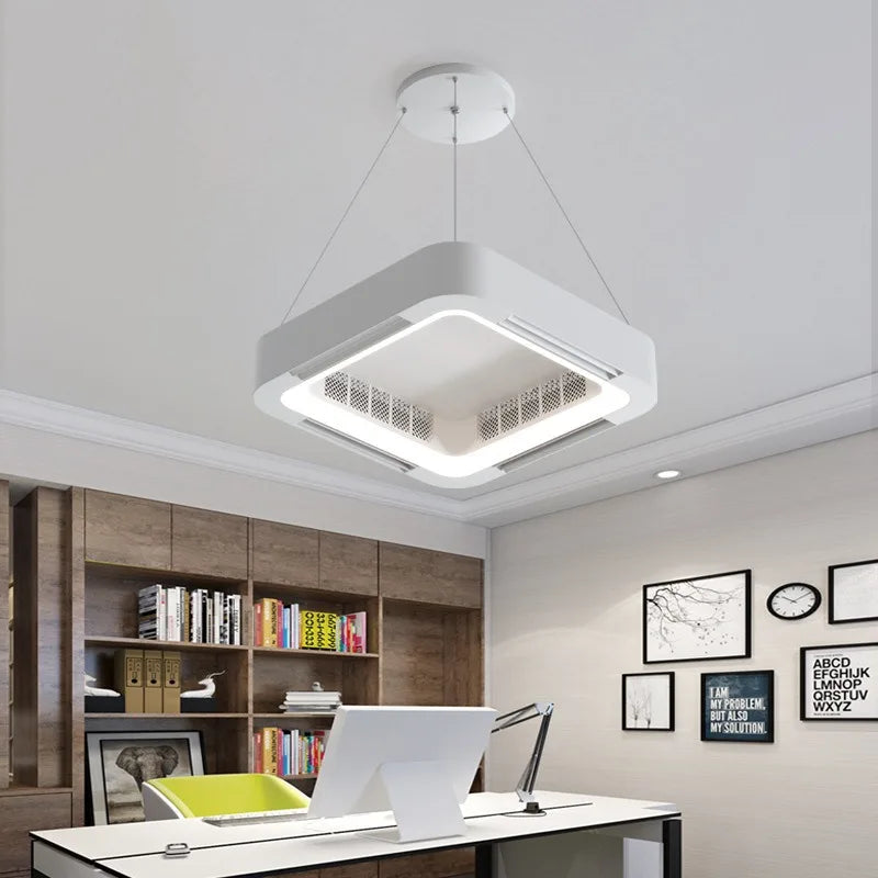 plafonnier led moderne avec ventilateur et télécommande - vue 6 sur 8