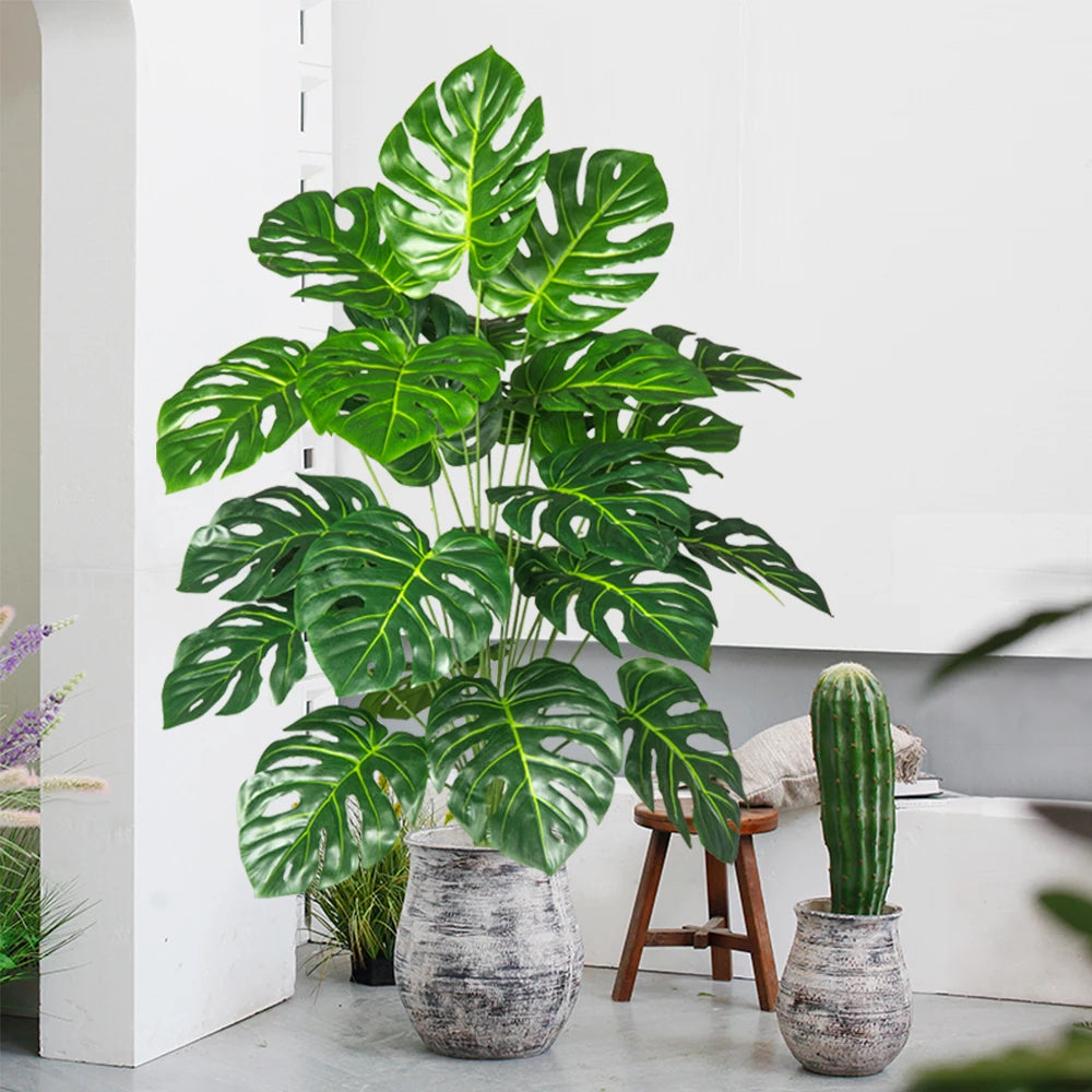 plante monstera artificielle tropicale pour décoration intérieure et extérieure - vue 3 sur 9