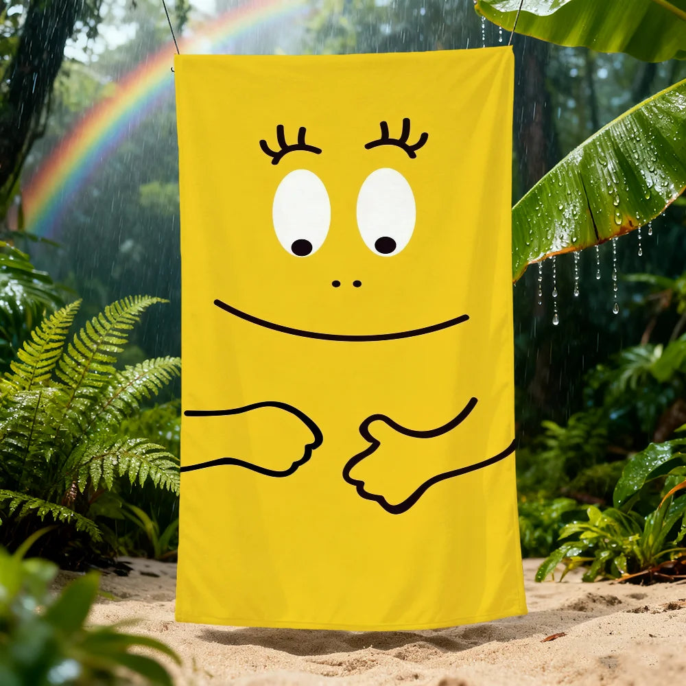 Serviette de plage barbapapa dessin animé séchage rapide - vue 4 sur 7