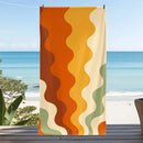 serviette de plage vintage motif vagues abstraites dégradé