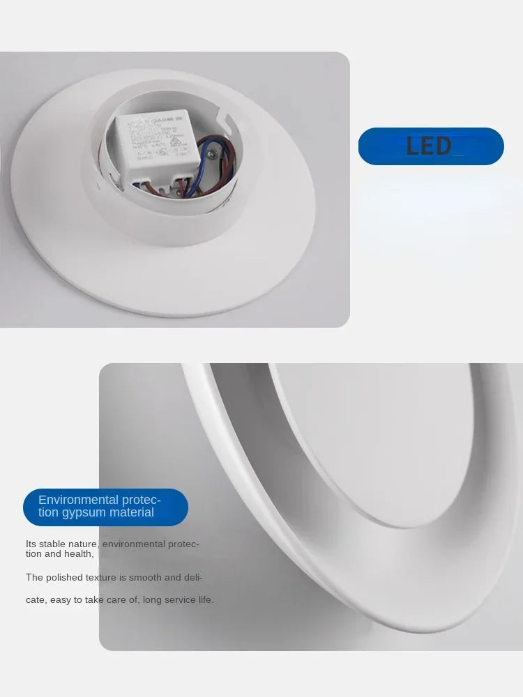 applique murale en plâtre design led moderne minimaliste créative - vue 6 sur 8