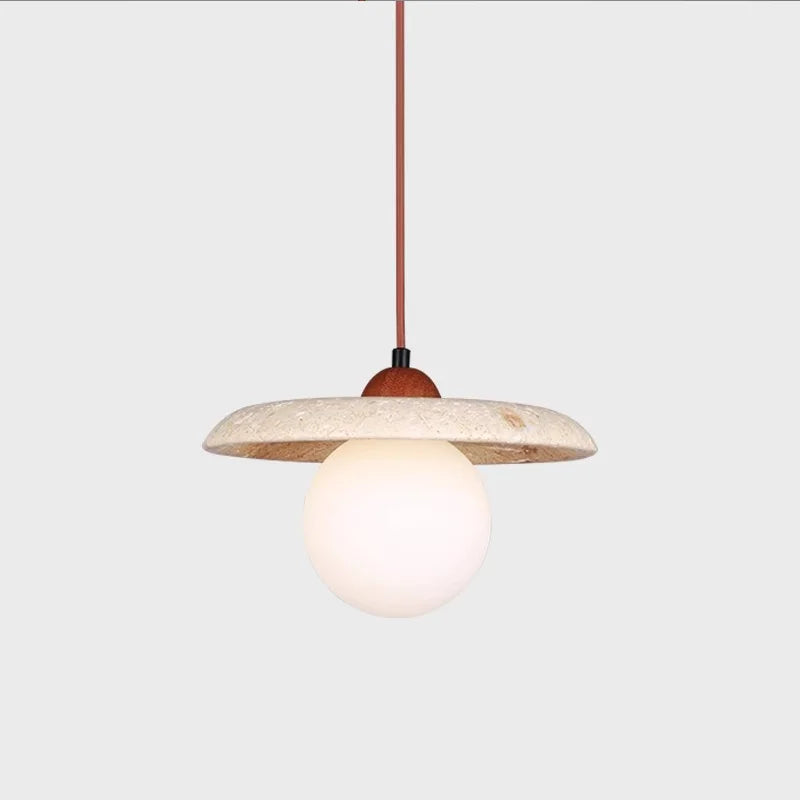 lustre led vintage avec suspension en pierre naturelle