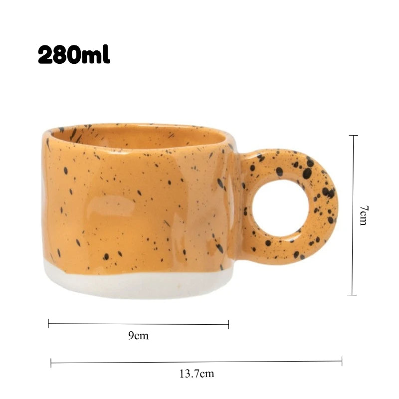Mug céramique motif encre éclaboussée style minimaliste 280ml