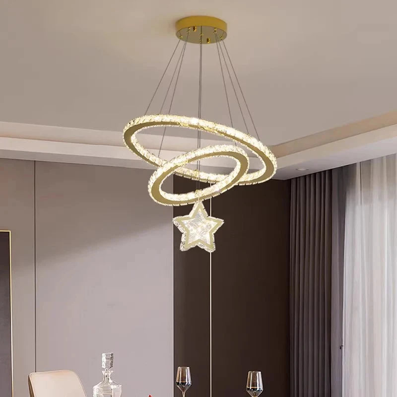 lampes suspendues intelligentes en cristal au design moderne