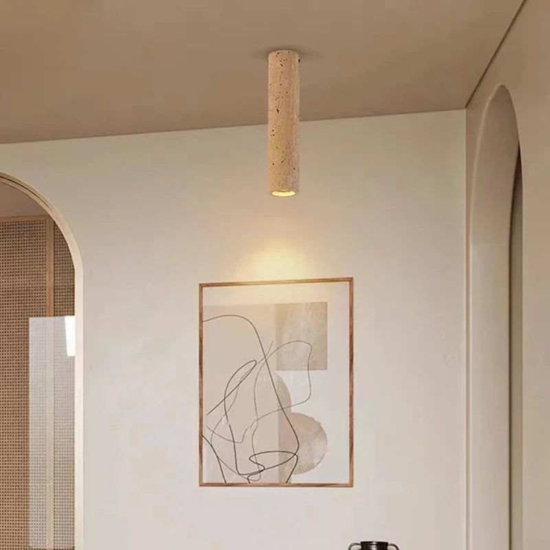 plafonnier cylindrique en pierre naturelle pour décoration intérieure - vue 4 sur 8