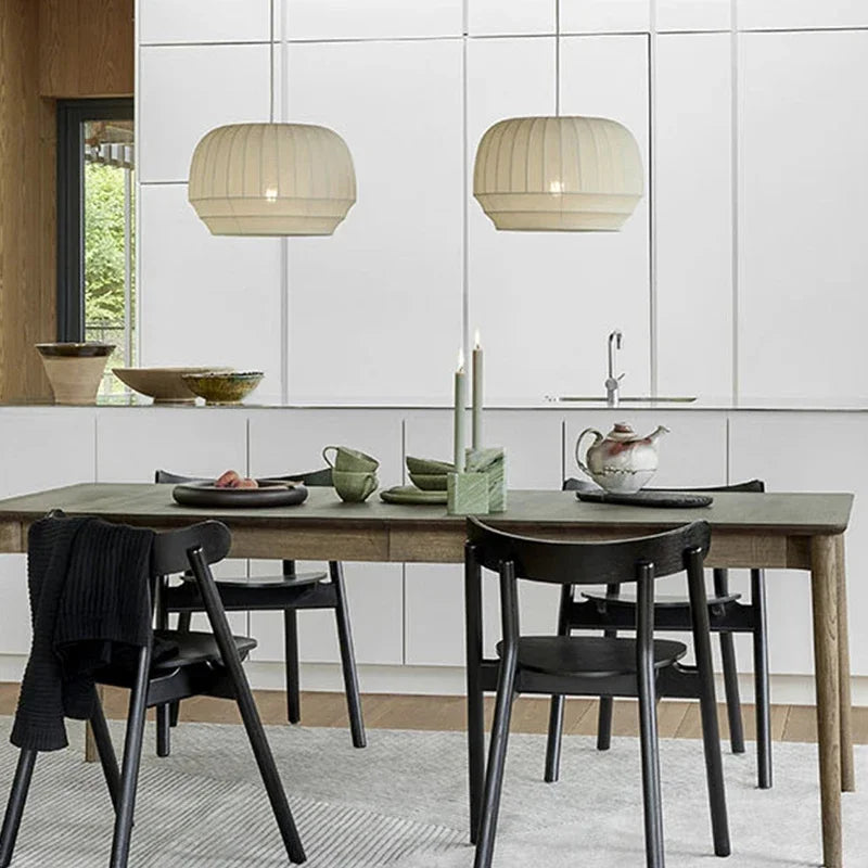 lustres minimalistes en tissu extensible nordique pour café