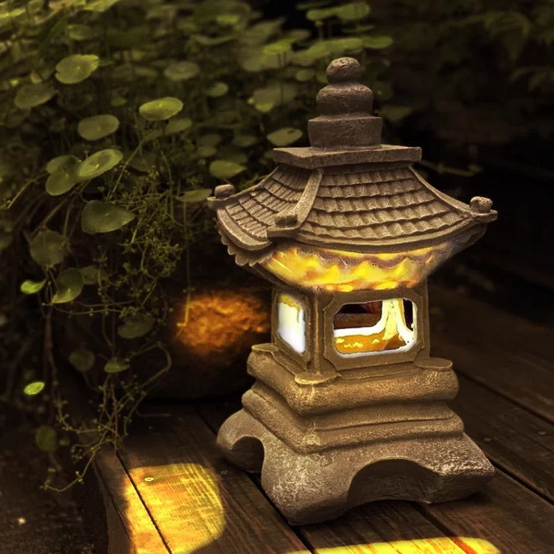 lanterne solaire led pagode pour jardin et balcon décoratif