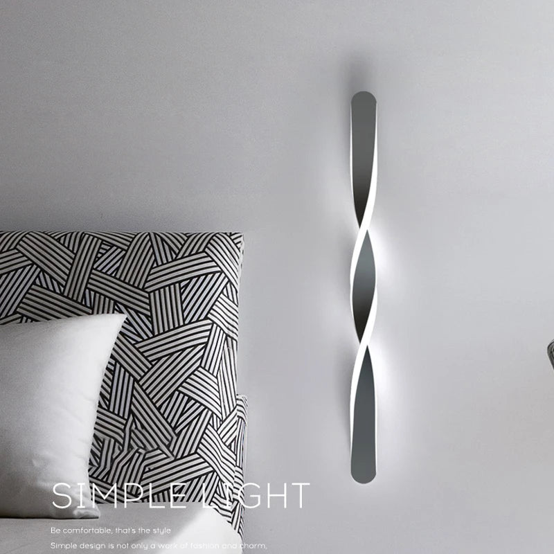 Applique murale led spirale hailion pour décoration intérieure créative