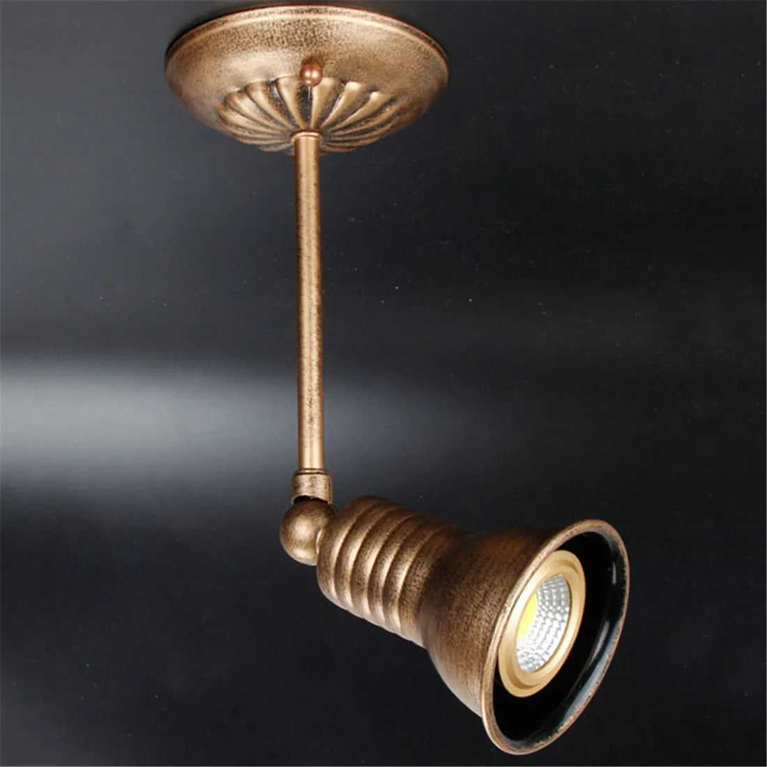 Mini lampe suspendue rustique avec douille E27 en céramique - vue 5 sur 5